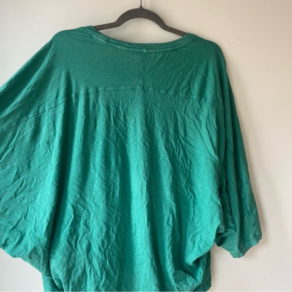 Aerie Oversized Green Batwing Slouchy Top L | Relaxed Cotton Tunic Basic - Picture 8 of 9